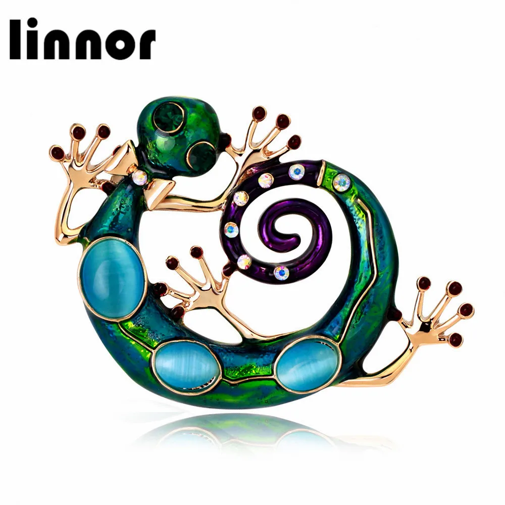 

Large Green Enamel Gecko Lizard Snake Brooches Pins Female Corsages Natural Stone Animal Broach Embellishments Wedding Brosh