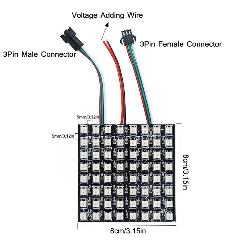 SZYOUMY WS2812B Светодиодная панель 8x8 см 8x32 16x16 Pixel WS2812 полноцветный модуль адресуемый RGB