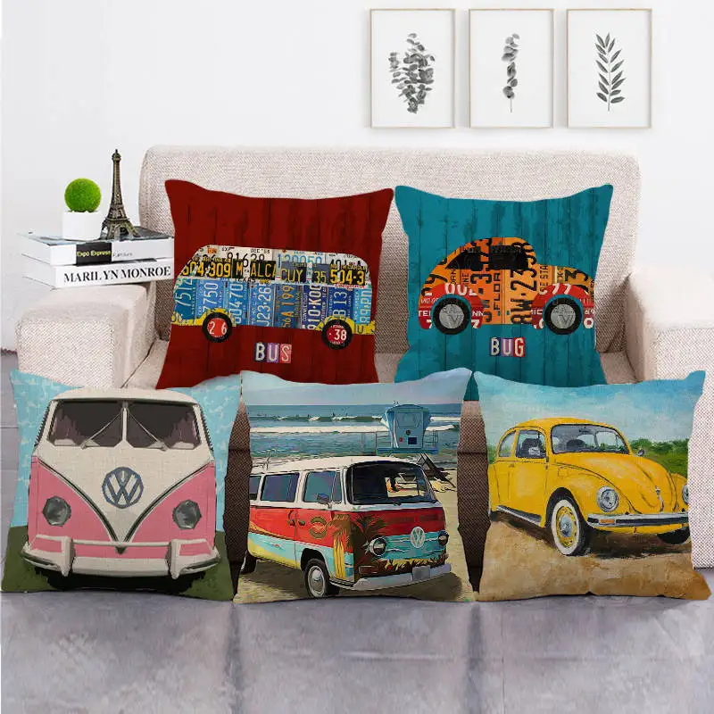 

45cm*45cm watercolor beetle linen/cotton throw pillow covers couch cushion cover home decor pillow