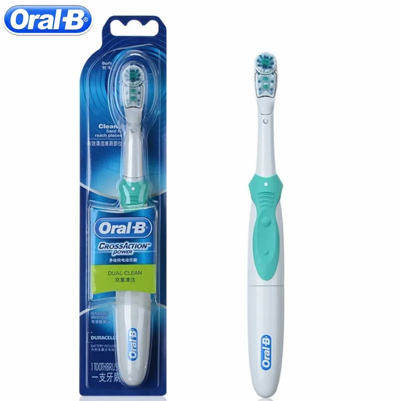 Продажа Oral B Dual Clean электрическая зубная щетка для отбеливания зубов Cross Action Sonic зубная щетка не перезаряжаемая щетка с питанием от батареи