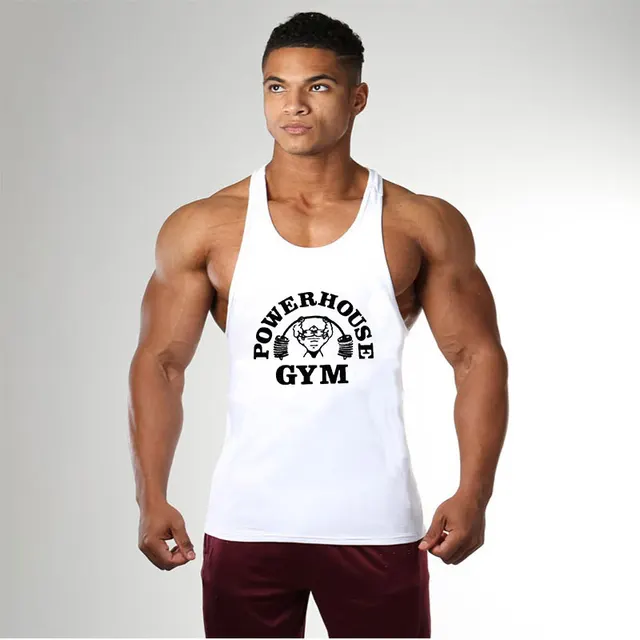 Gymnasium TankTops Men Sleeveless Shirt Bodybuilding Stringer Fitness