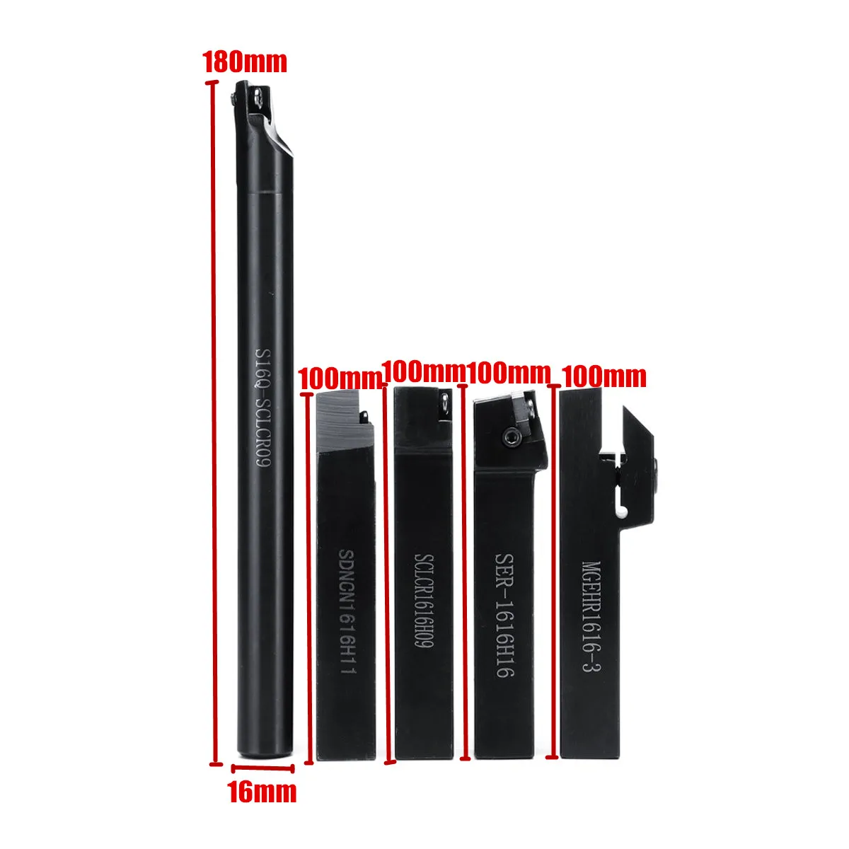 Профессиональный 5 шт. 16 мм хвостовик токарный станок расточные стержни токарный инструмент держатель набор+ вставки лезвие+ гаечный ключ ручные инструменты