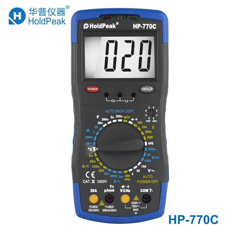 

HoldPeak HP-770C Inductance Meter Digital Multimeter with Inductance/Frequency Test