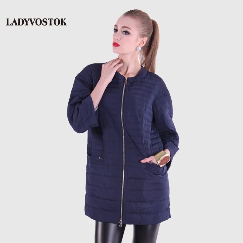 LADYVOSTOK Spring Jacket Women Ultra Light Down Medium long Plus Size