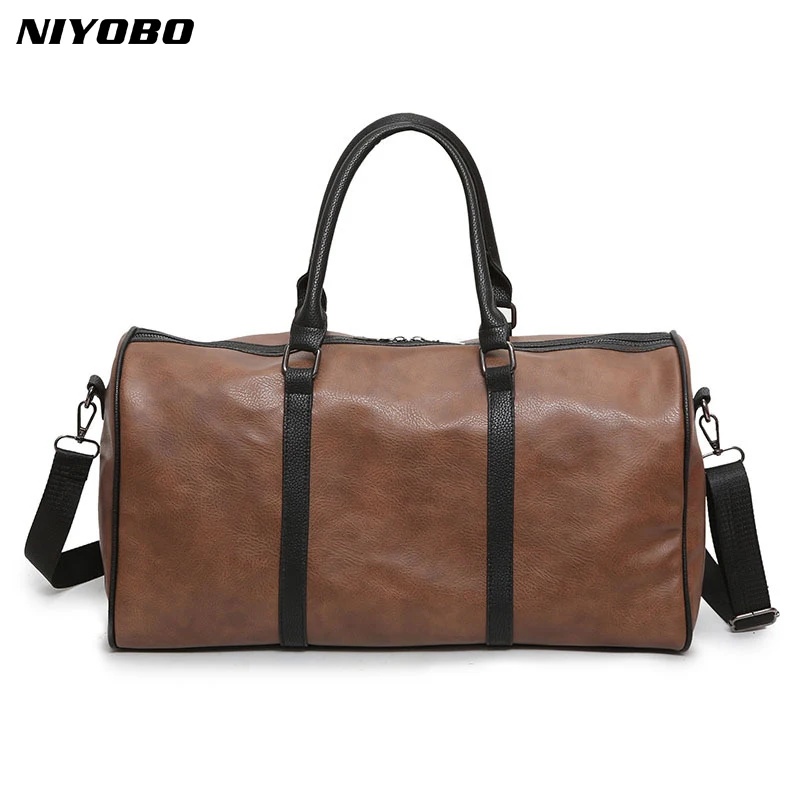 

PU Leather Women Travel Bag Overnight Duffel Female Shoulder Bag High Quality Lady Hand Bags Larger Top-Handle Bags Black Tote