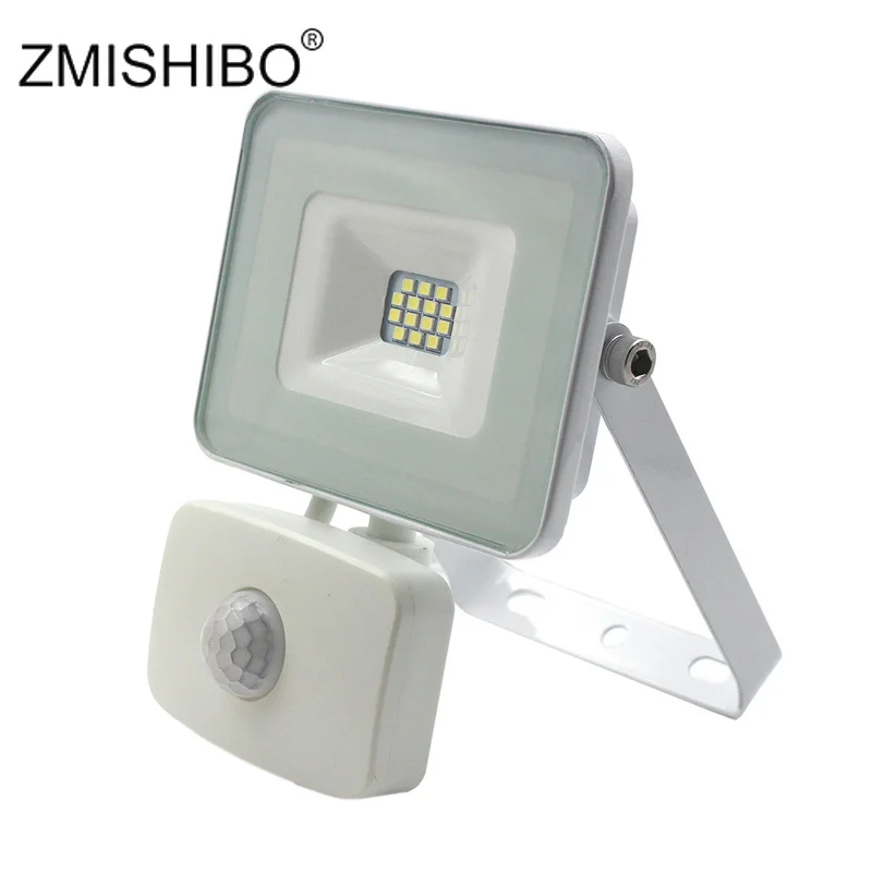 

ZMISHIBO Epistar LED Floodlight Waterproof IP44 220V 10W Outdoor Projector Sensor Wall Lamp Cold white 6000-6400K Adjustable SMD