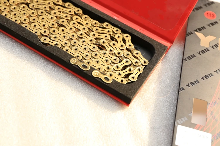 Excellent YBN 11 Speed Chain Gold MTB Road Bike Chain for Shimano Sram Campagnolo 15 Excellent YBN 11 Speed Chain Gold MTB Road Bike Chain for Shimano Sram Campagnolo 15