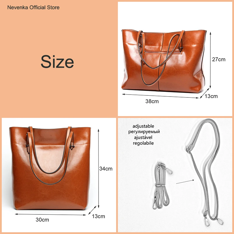 Nevenka Geniune Leather Handbag Women Large Capacity Shoulder Bags Casual Totes Shopping Bags for Women 201801