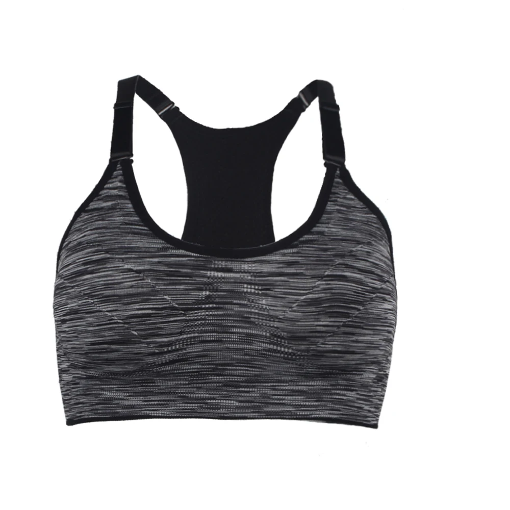 Black/Gray/Purple/Red/Green Women Sports Bra Top Absorver Sweat Yoga Fitness Seamless Cup Bra Padded Push Up Top Vest Size M L