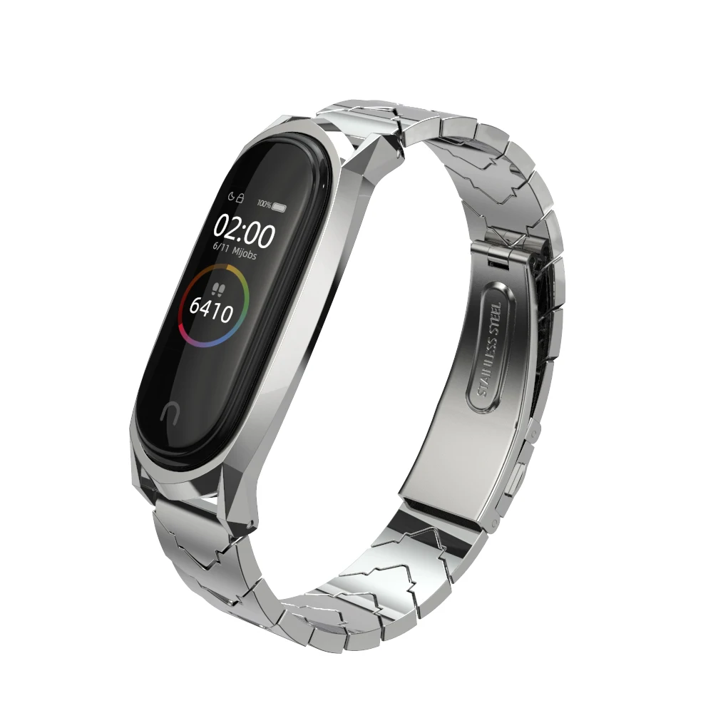Металлический браслет Mijobs для Xiaomi Mi Band 4 ремешок с v образным вырезом из