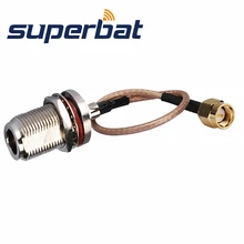 Superbat N female Jack переборка уплотнительное кольцо к SMA Мужской прямой кабель Пигтейл RG316 20 см для беспроводной