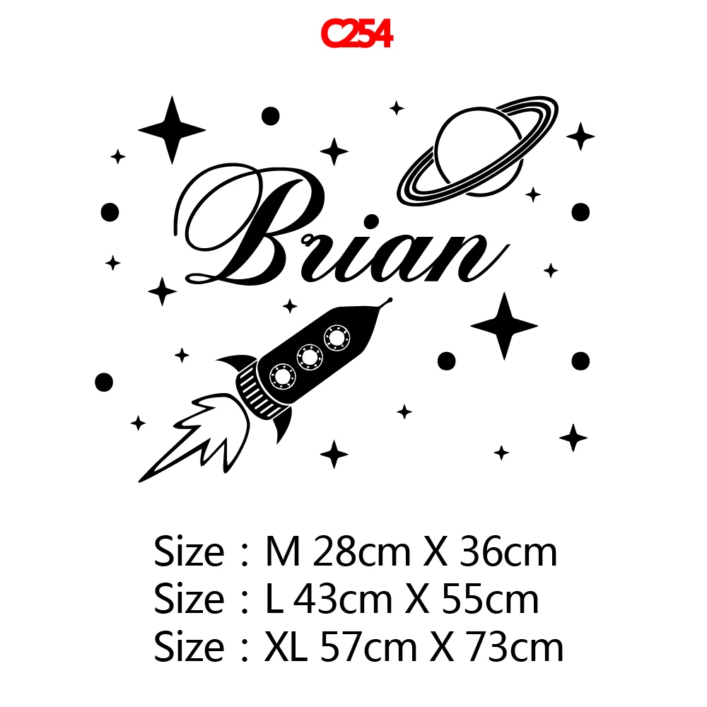 Coustom Name Rocket Wallpaper Wall Sticker Vinyl Decor For Kids Room Children Room Decoration Decal Art Mural