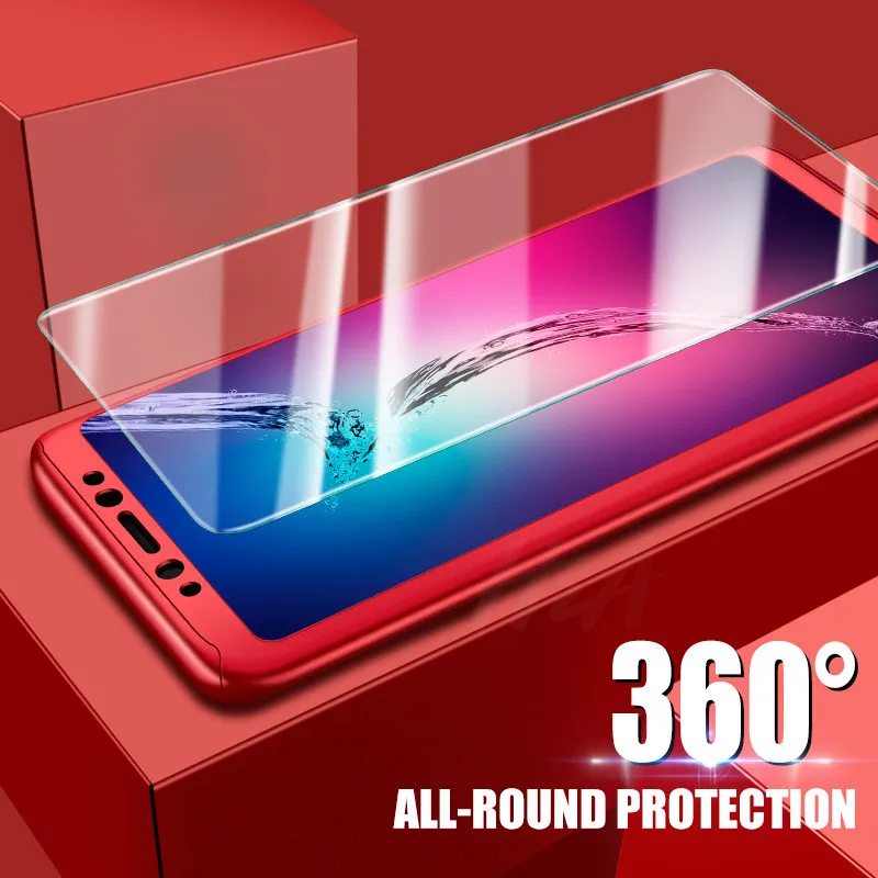 H & A 360 كامل واقية حقيبة لهاتف xiaomi Redmi 6 6A S2 مضاد للخبط كامل جراب هاتف شاومي Redmi S2 6 6A الحالات مع زجاج عليه طبقة غشاء رقيقة