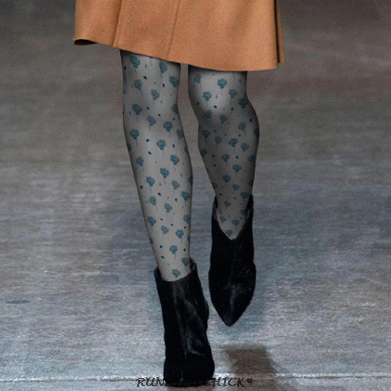 

Floral Print Pantyhose Thickness Autumn And Winter Women Fashion