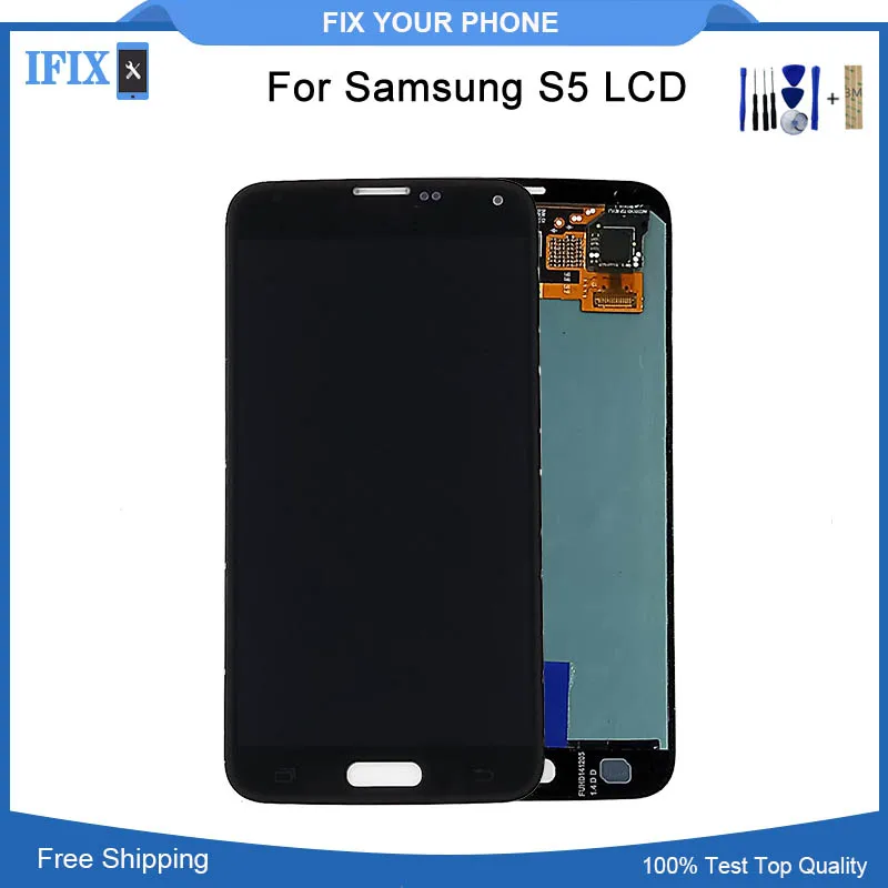 

5.1 inch Super AMOLED For Samsung For Galaxy S5 LCD G900 Display Screen Touch Digitizer Assembly Screen 1920*1080 No Dead Pixel