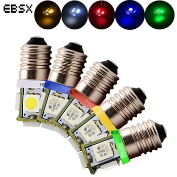 

BESX Wholesale 500 pcs 12V E10 5050 5 SMD LED Bulb Car Tail Parking Reverse Reading Clearance Lights White Blue Red Green Amber