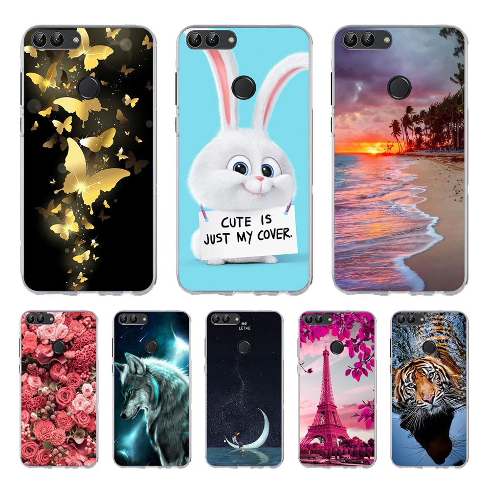

for Huawei P Smart Case TPU Soft Silicone Transparent Back Cover Phone Case for Huawei P Smart Cover FIG-LX1 Enjoy 7S Case