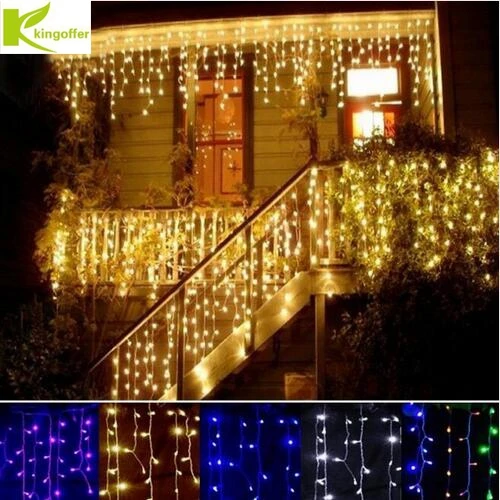Kingoffer Christmas Outdoor Decoration Indoor 3.5m Drop 0.3-0.5m Curtain Icicle String Led Fairy Lights Garden Party 110V 220V Kingoffer Christmas Outdoor Decoration Indoor 3.5m Drop 0.3-0.5m Curtain Icicle String Led Fairy Lights Garden Party 110V 220V