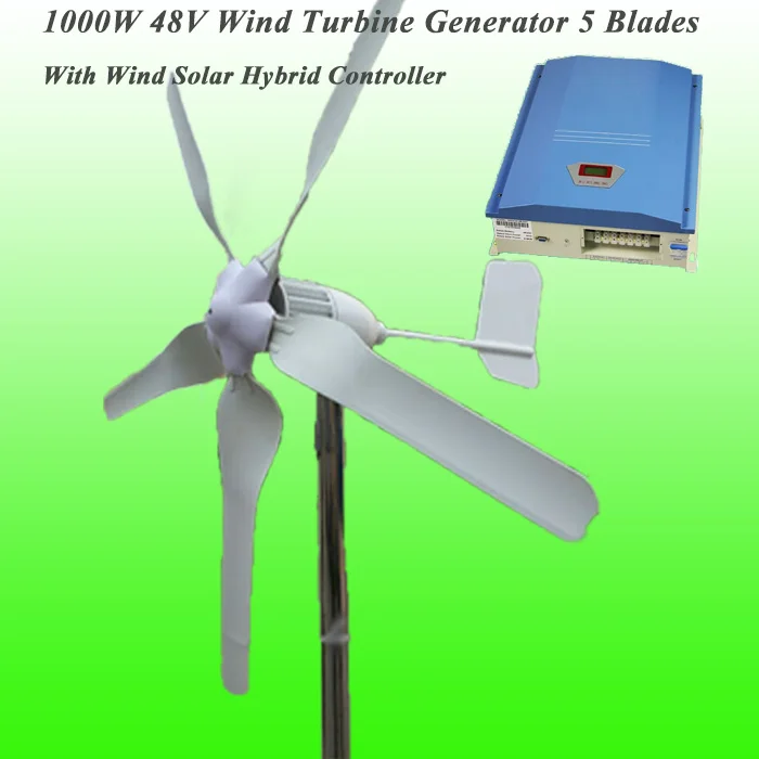2017 New Arrival 5 Blades Rated 1000W 48V Wind Turbine Generator & 1KW