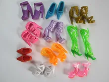 10pcs lot Free shipping doll Accessories Mixing color fashion heels sandals Doll House Dress Up Games