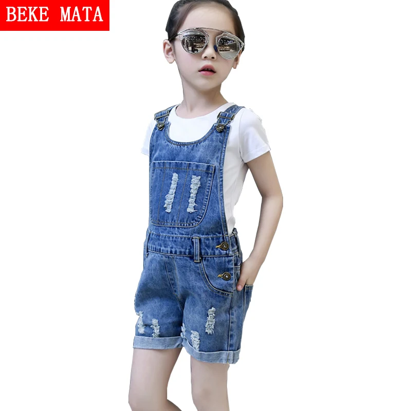 BEKE MATA Denim Overalls Pants 2017 Summer New Fashion Girls Jean