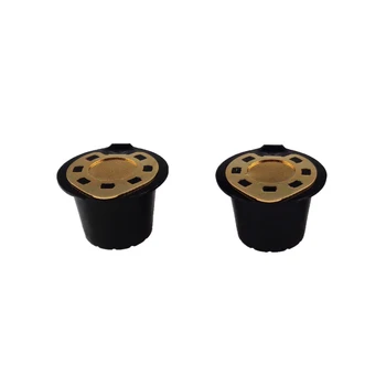 2Pcs Reusable Coffee Filters Capsules with Stainless Steel Lids Refillable Coffee Pods for Nespresso Machines
