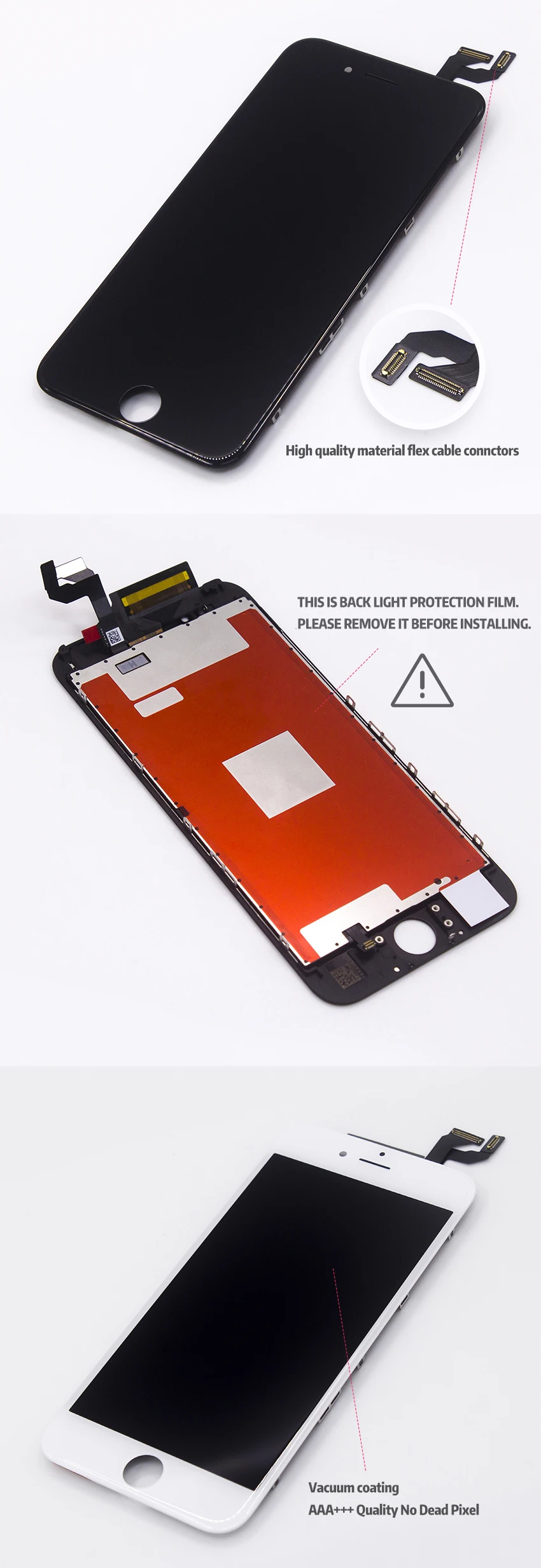 Класс AAA+++ для iPhone 6 lcd с 3D силой кодирующий преобразователь сенсорного экрана в сборе для iPhone 5S 6S Plus дисплей без битых пикселей