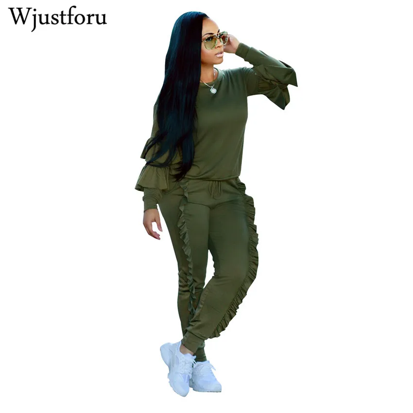plus size ruffle sweatsuit
