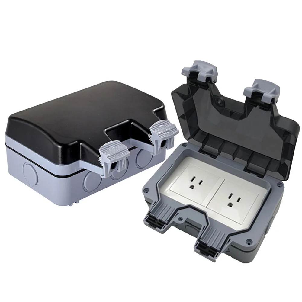 

15A Wall socket Power Supply IP66 Outdoor Switch Workshop Garden Outlet Port Plug Panel Box Household Receptacle