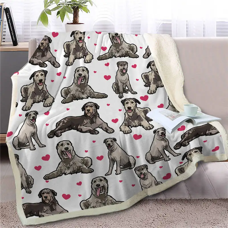 Blesslive одеяло с изображением большого Дэна шерпы, покрывало на кровати, покрывало с изображением собаки хиппи, покрывало для детей, покрывало для дивана с сердечками и животными - Цвет: Dog 26