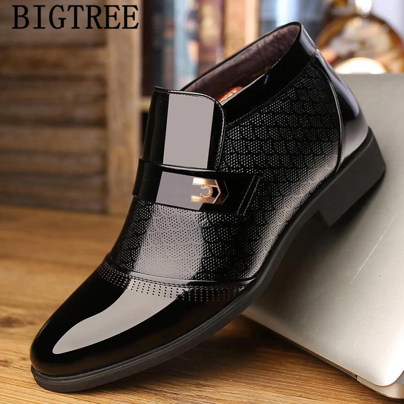 Business Shoes Mens Dress Boots Office Shoes Men Classic Patent Leather Winter Boots Men Formal Shoes Luxury Brand Buty Meskie Business Shoes Mens Dress Boots Office Shoes Men Classic Patent Leather Winter Boots Men Formal Shoes Luxury Brand Buty Meskie