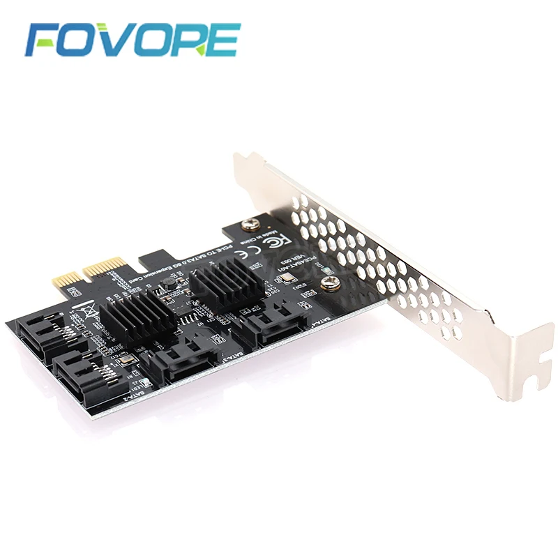 4 портовая Плата расширения SATA 3 0 на PCIe PCI express e адаптер конвертер с радиатором для