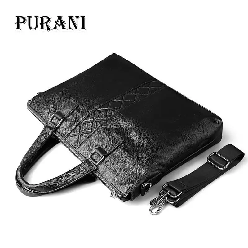 

PURANI Messenger Bag Men Genuine Leather Tote Bag Men Shoulder Bag Casual Male Briefcases Laptop Crossbody bags for Men Handbags