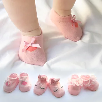 

2018 new 3Pair Cartoon Newborn Baby Anti-Slip Socks Slipper Shoes kids clothes spring and summer new baby cotton anti-skid Socks