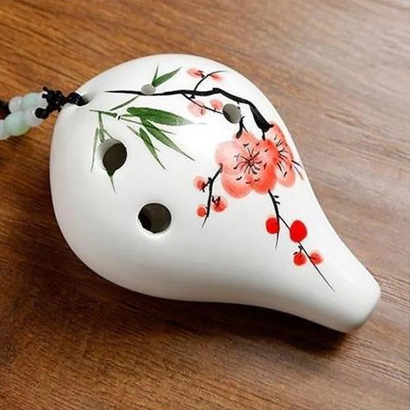 

Ocarina 6 Holes Flower Pattern Ceramic AC Key Musical Instrument For Beginner B2Cshop