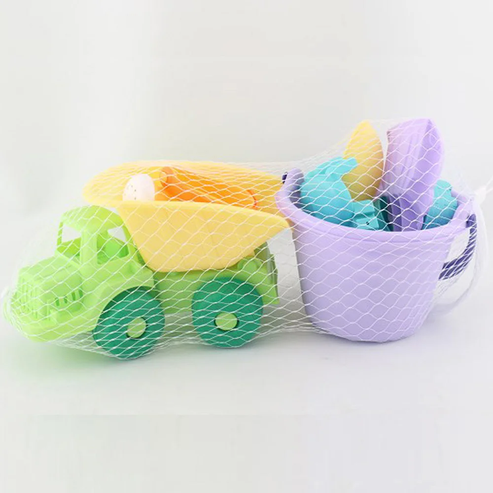 Best  Soft Silicone beach toys for children SandBox Set Kit Sea sand bucket Rake Hourglass Water Table pl