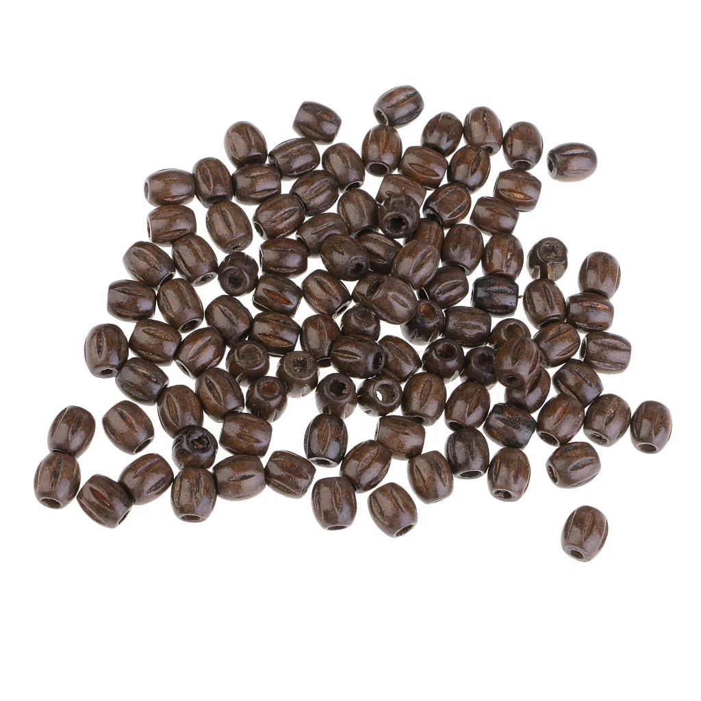 100pcs Wooden Beads for Lacing, 10x8mm Large Holes Jewellery Making Crafts Macrame Beads
