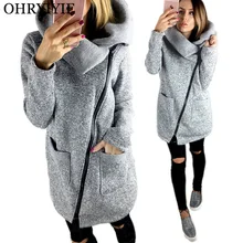 OHRYIYIE плюс размер 5XL толстые куртки женские 2019 весна осень молния верхняя одежда свободные Базовые Куртки женские пальто большие размеры S-5XL WC68
