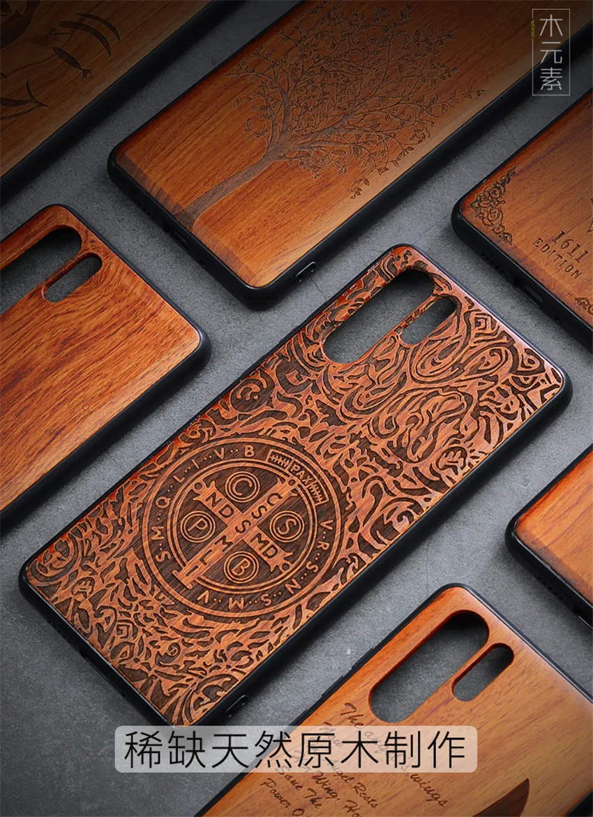 Huawei P30 Pro Case Boogic Original Real Wood funda P30 Pro Rosewood TPU Shockproof Back Cover Phone Shell Huawei P30 case (1)