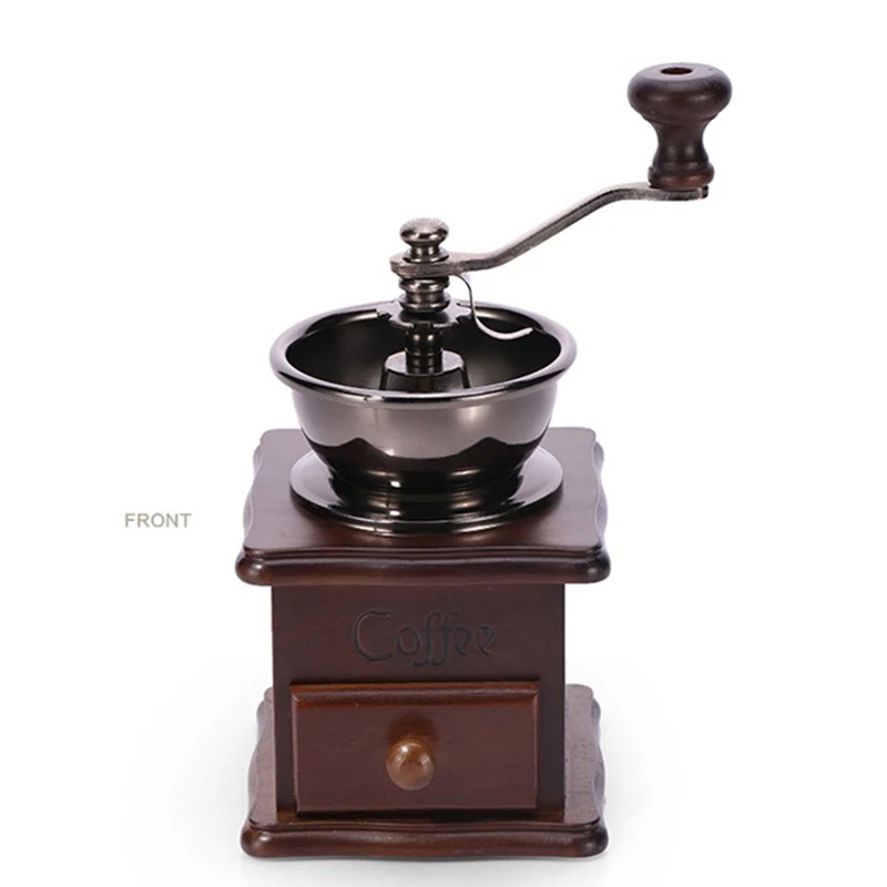 Vintage Elm Hand Grinders Solid Wood Manual Coffee Grinders Ceramic Core Mills Grinding Coffee Beans Mini Burr Mill1