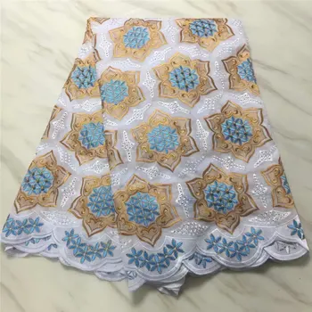 

African lace fabric High quality eyelet lace Latest guipure lace fabric with beads GL1022