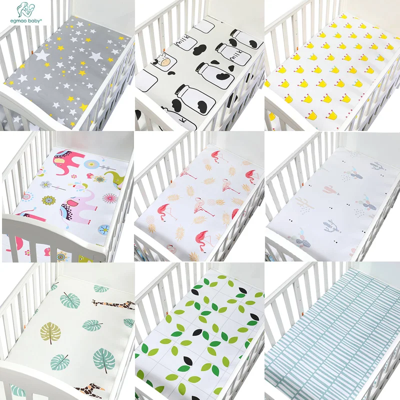 1PCS 130*70cm The Best Gift Newborn Baby Crib Fitted Sheet Soft Breathable Baby Bed Mattress Cover Potector Cartoon Newborn Bed