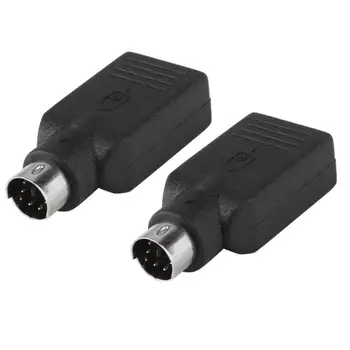 

2pcs PS/2 PS2 Male to USB Female Adapter Connector USB Keyboard Mouse Mice Plug Converter for Computer PC Desktop