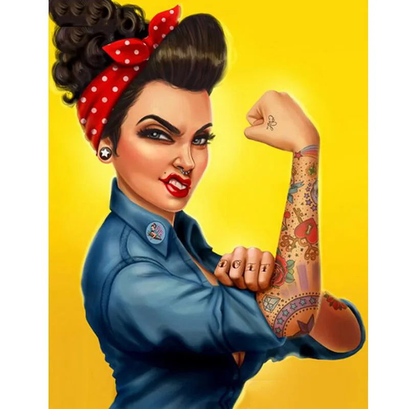 

Full Square Drill 5D Diamond Painting "Strong Girl" Embroidery Cross Stitch 5D Home Decor Gift Diamond Puzzle Kits Wall Sticker