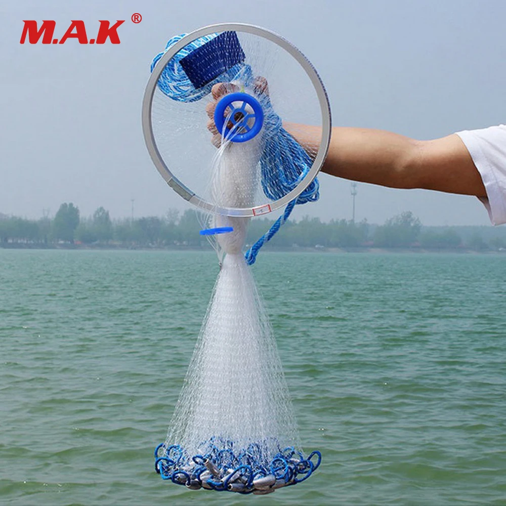 Aluminium Ring Upgraded Easy Cast Net 8 FT / 10 FT Mono Mesh Saltwater