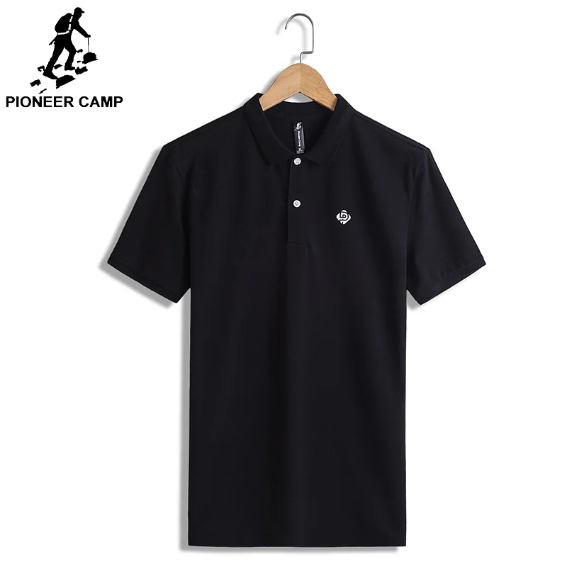 Мужская Повседневная рубашка поло Pioneer Camp однотонная офисная из 100% хлопка лето
