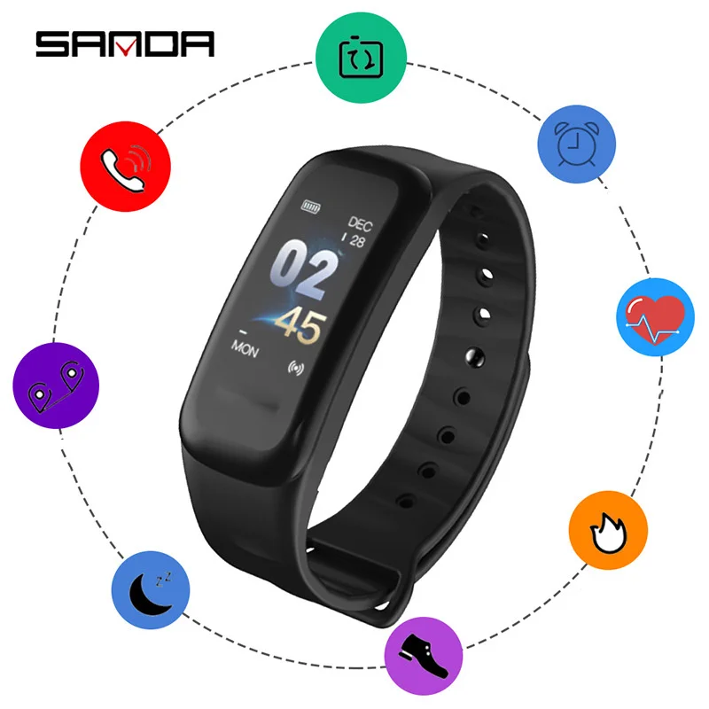 Smart Watch Men Women Intelligence Fitness Bracelet Tracker Heart Rate Monitor IP67 Waterproof Smartwatch for Android iOS Gift