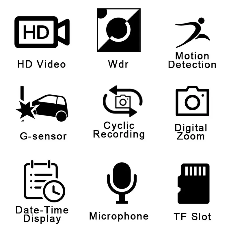 Регистраторы Автомобильный DVR HD 1080 P ночное видение Реверсивный видео 140 угол