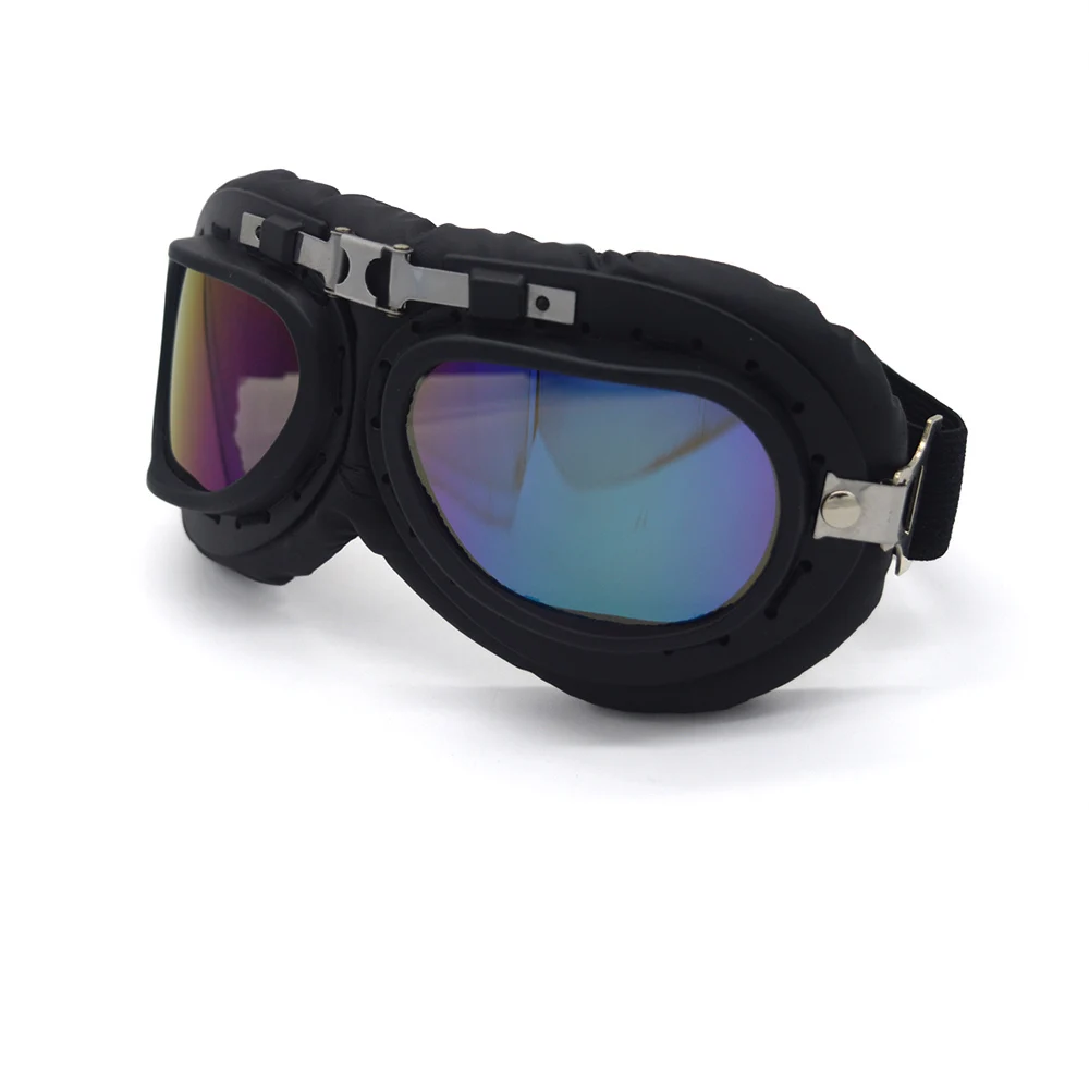 Винтажные мотоциклетные очки ретро мото rbike шлем очки для скутера анти-УФ PC объектив moto Casco очки - Цвет: Rainbow lens