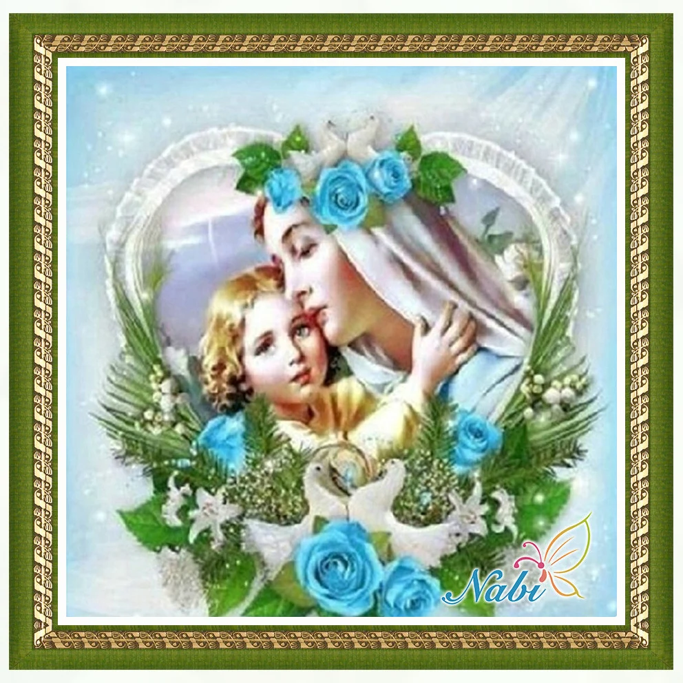 

religion nossa senhora kits 3d diy beadwork 2084R - Square diamond mosaic painting Diamond embroidery cross stitch
